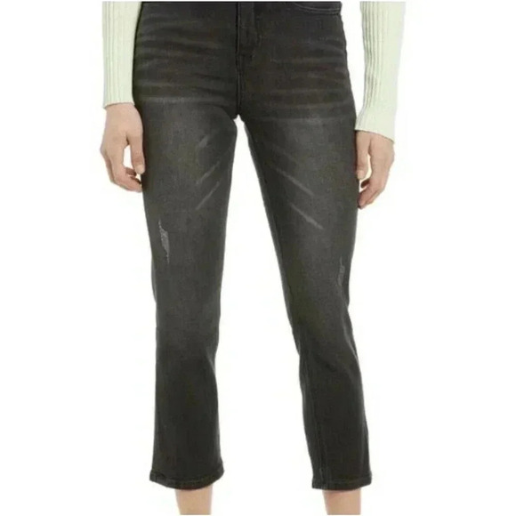 bp high rise distressed crop jeans black wash Sz 16 Nordstrom Blogger Denim - Picture 2 of 6